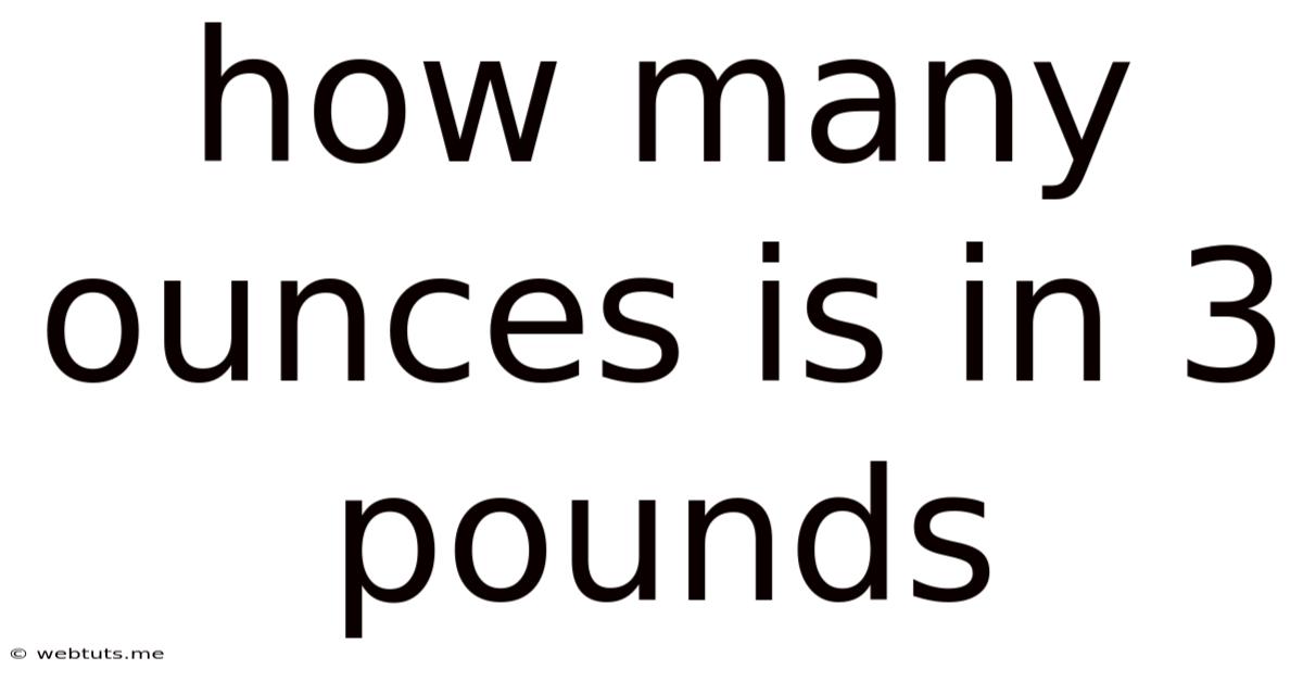 How Many Ounces Is In 3 Pounds
