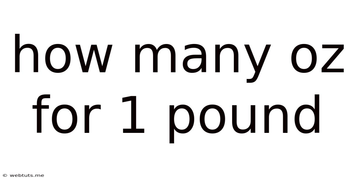 How Many Oz For 1 Pound