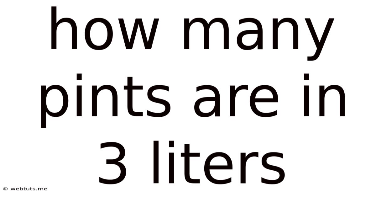 How Many Pints Are In 3 Liters