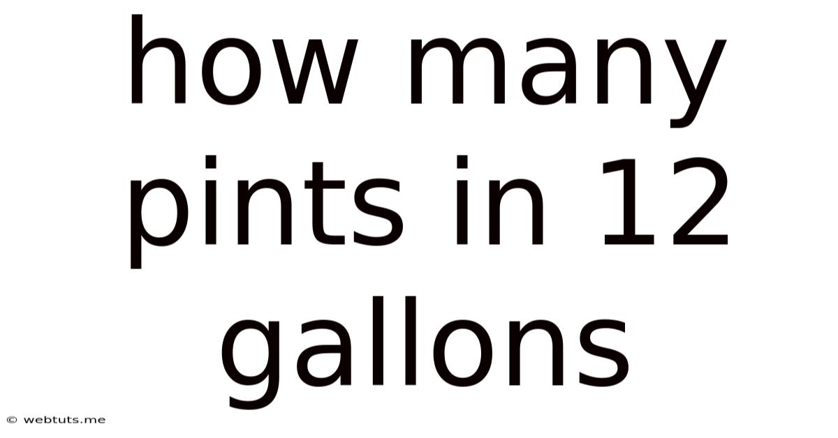 How Many Pints In 12 Gallons
