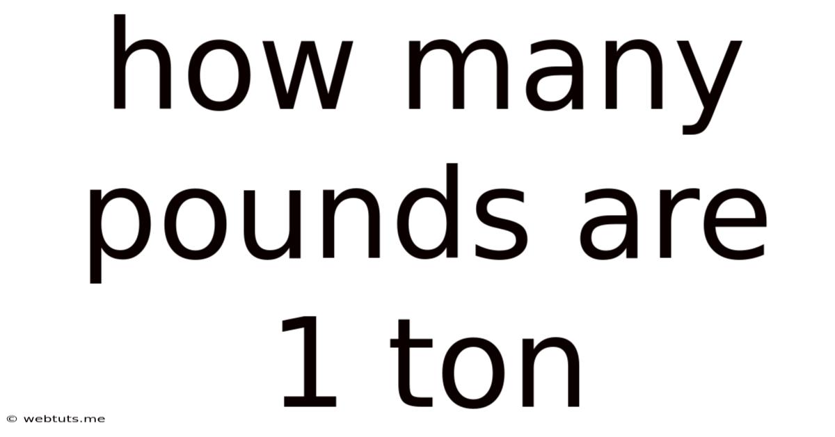 How Many Pounds Are 1 Ton
