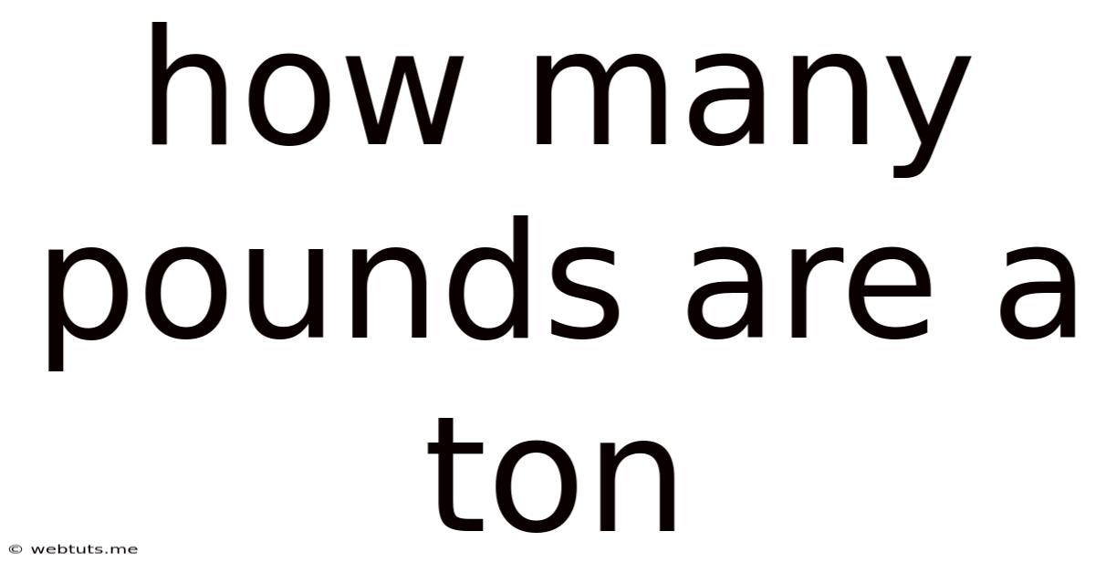How Many Pounds Are A Ton