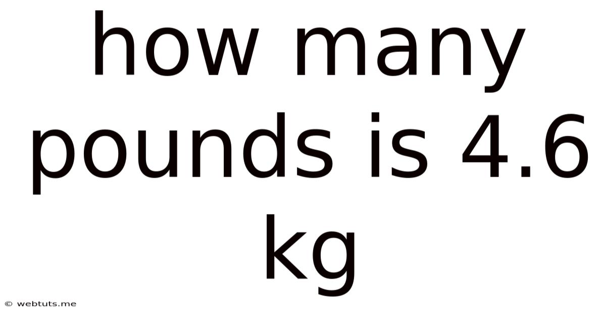 How Many Pounds Is 4.6 Kg