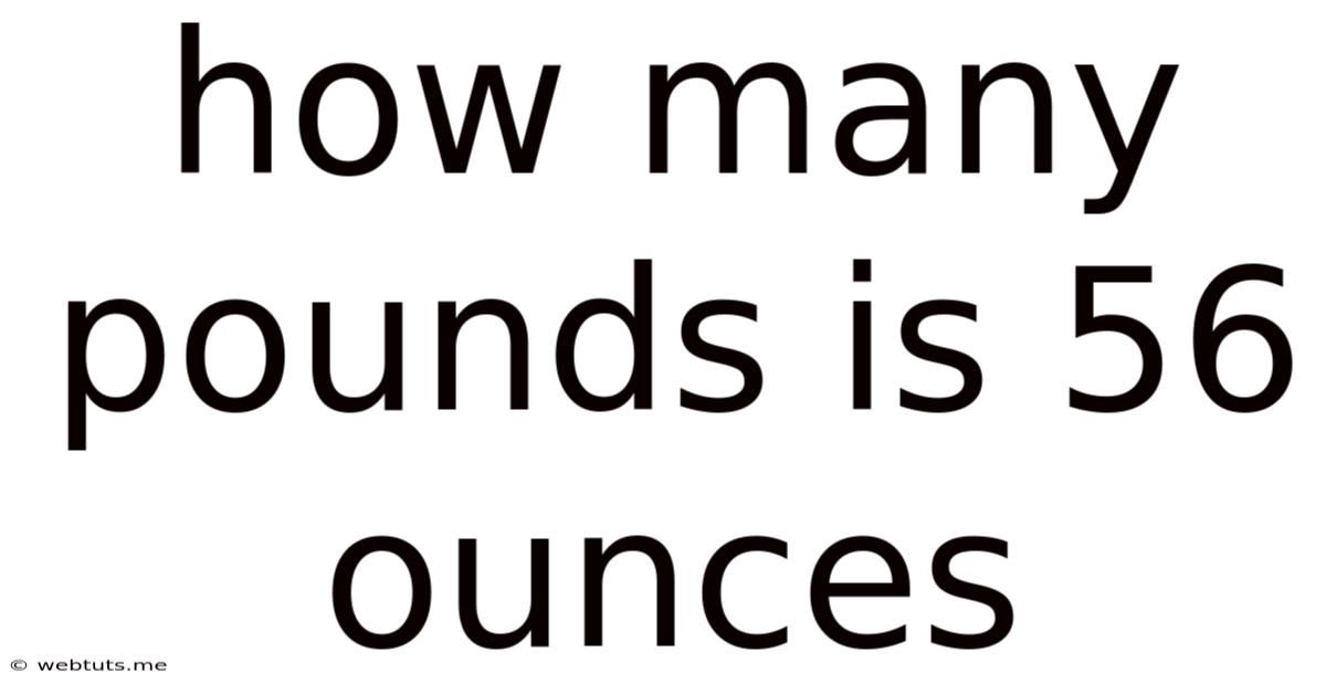 How Many Pounds Is 56 Ounces