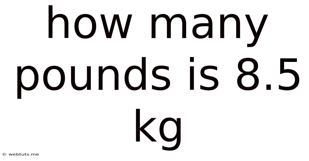 How Many Pounds Is 8.5 Kg