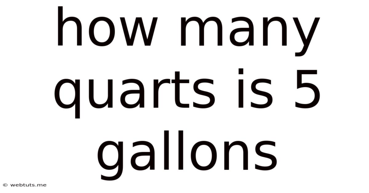 How Many Quarts Is 5 Gallons