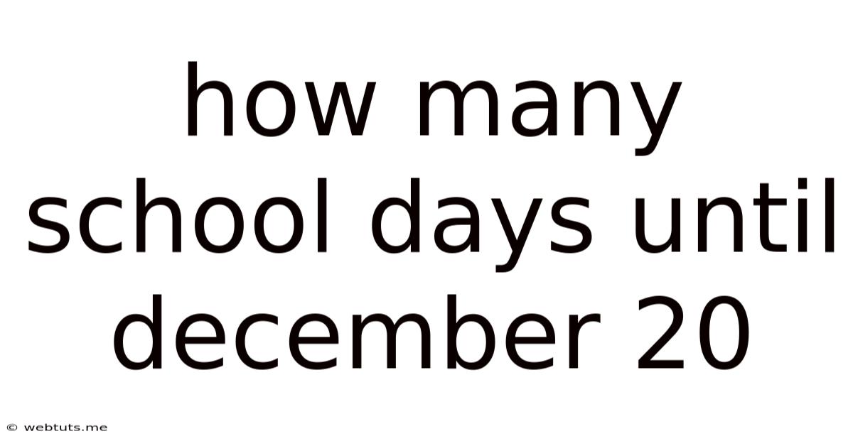 How Many School Days Until December 20