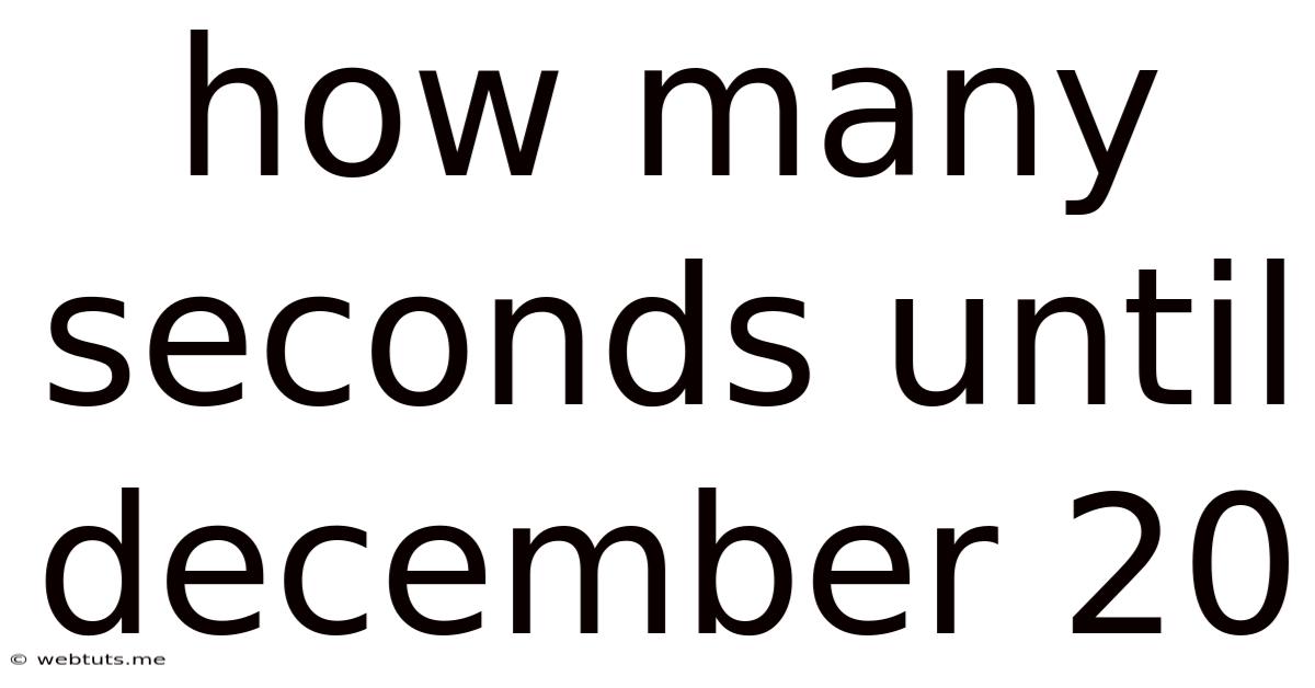 How Many Seconds Until December 20