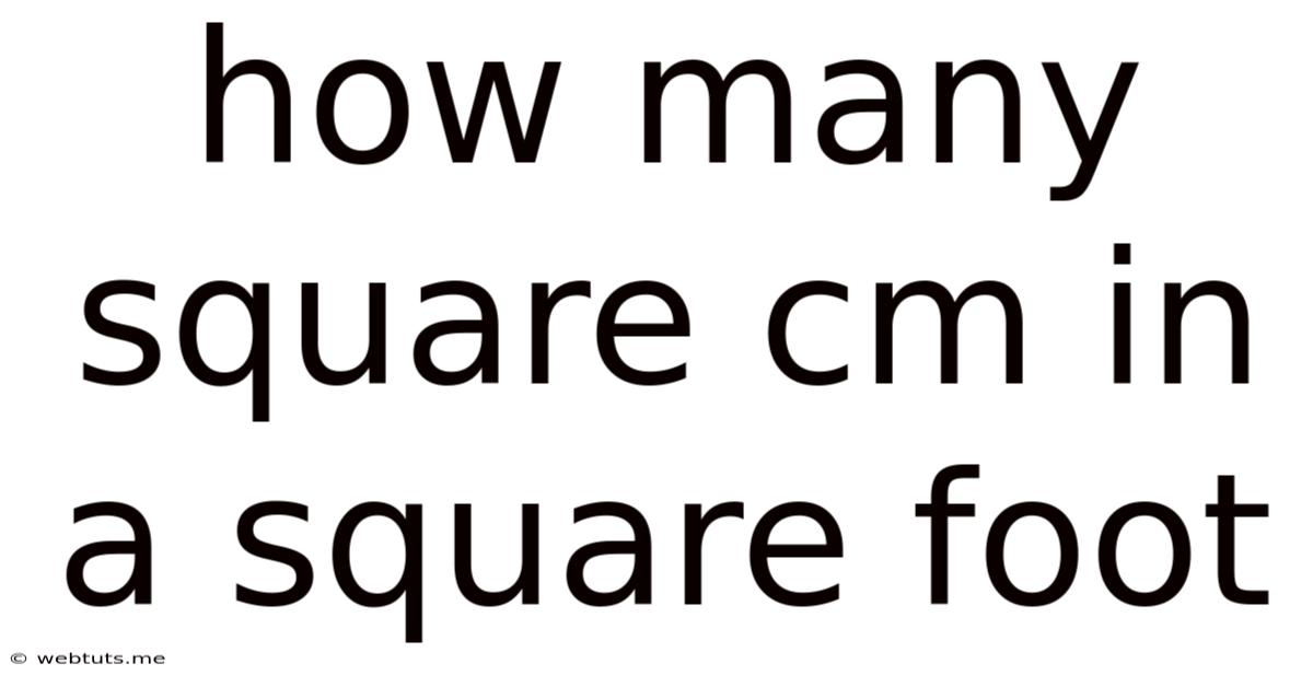 How Many Square Cm In A Square Foot