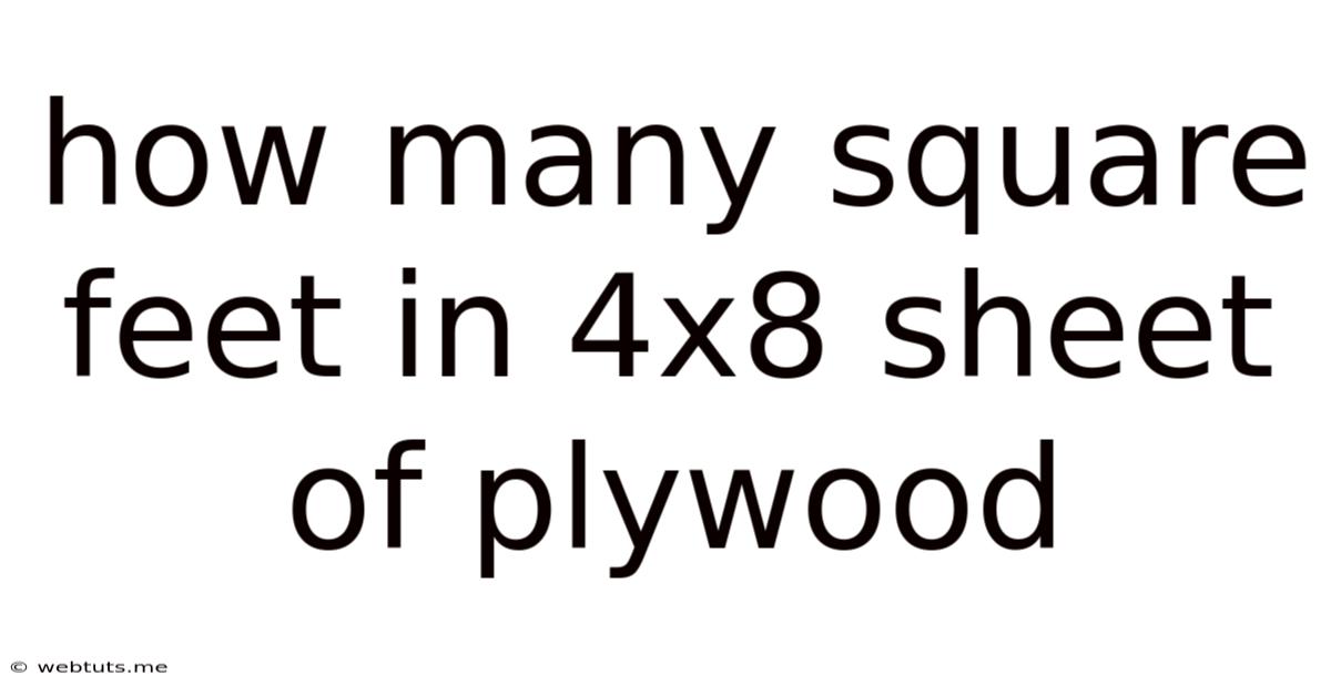 How Many Square Feet In 4x8 Sheet Of Plywood