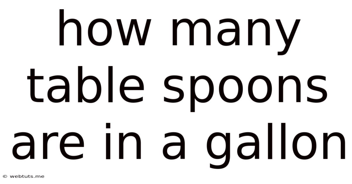 How Many Table Spoons Are In A Gallon