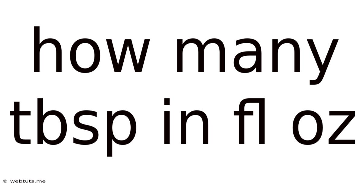How Many Tbsp In Fl Oz