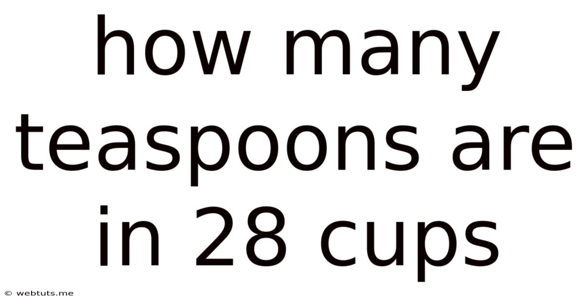 How Many Teaspoons Are In 28 Cups