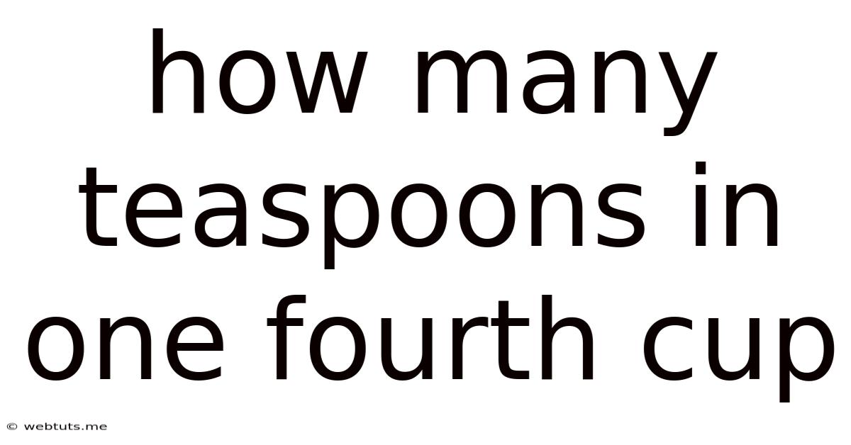 How Many Teaspoons In One Fourth Cup
