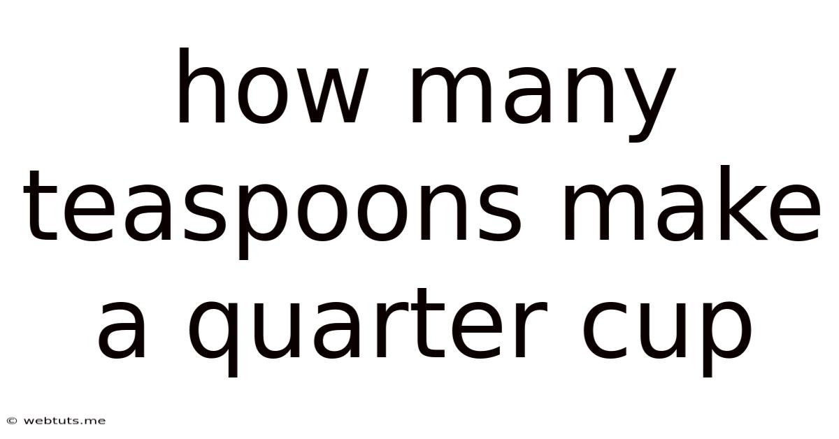 How Many Teaspoons Make A Quarter Cup