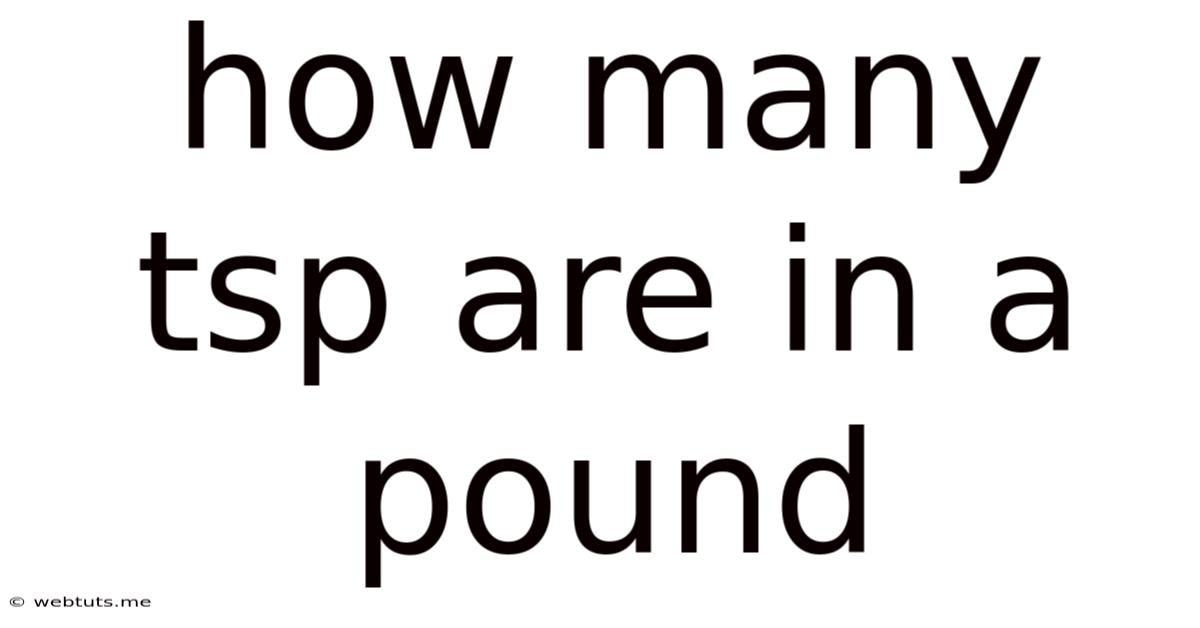How Many Tsp Are In A Pound