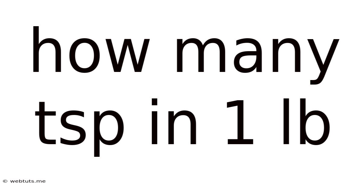 How Many Tsp In 1 Lb