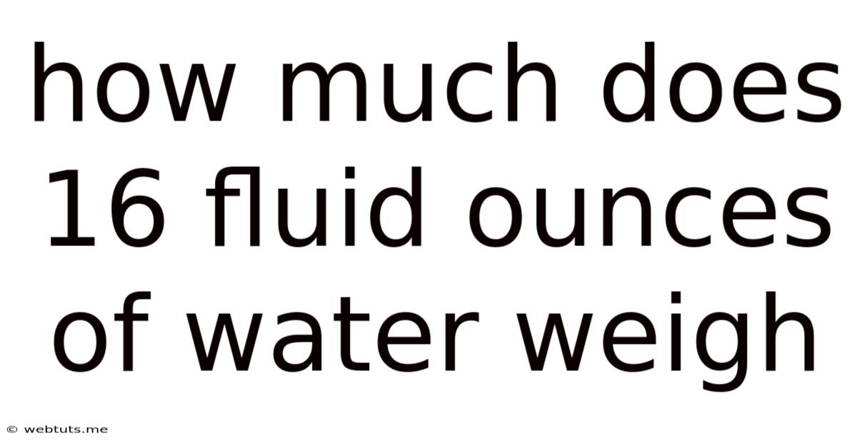 How Much Does 16 Fluid Ounces Of Water Weigh
