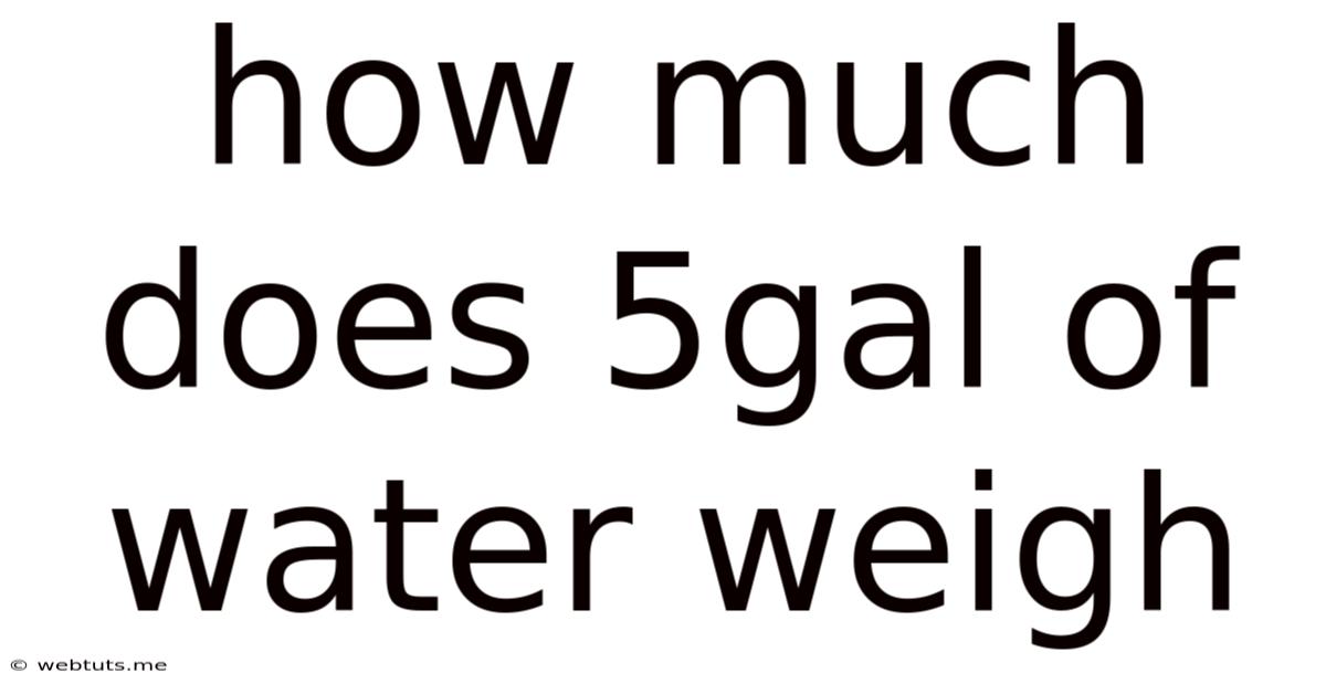 How Much Does 5gal Of Water Weigh