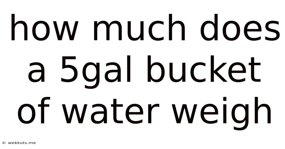 How Much Does A 5gal Bucket Of Water Weigh