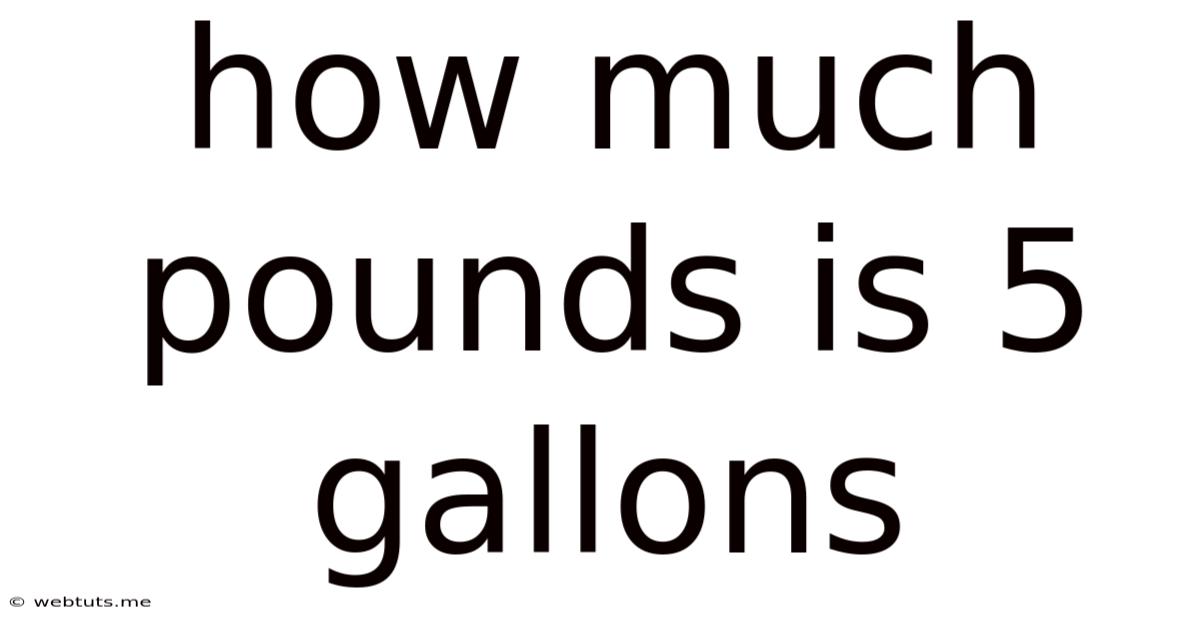 How Much Pounds Is 5 Gallons