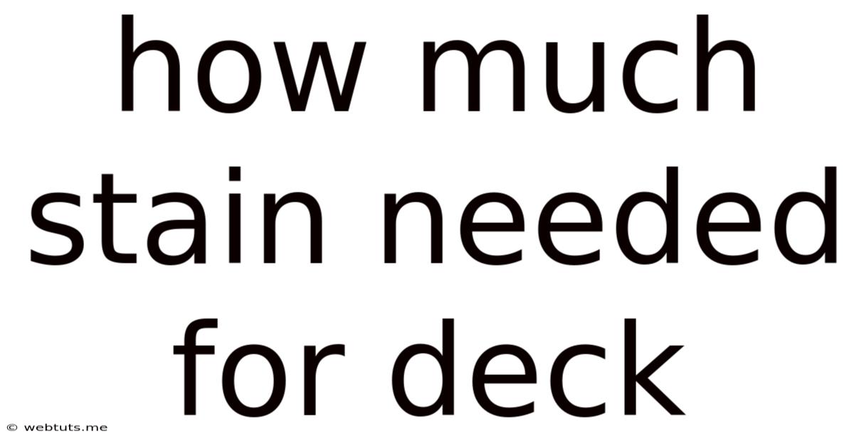 How Much Stain Needed For Deck