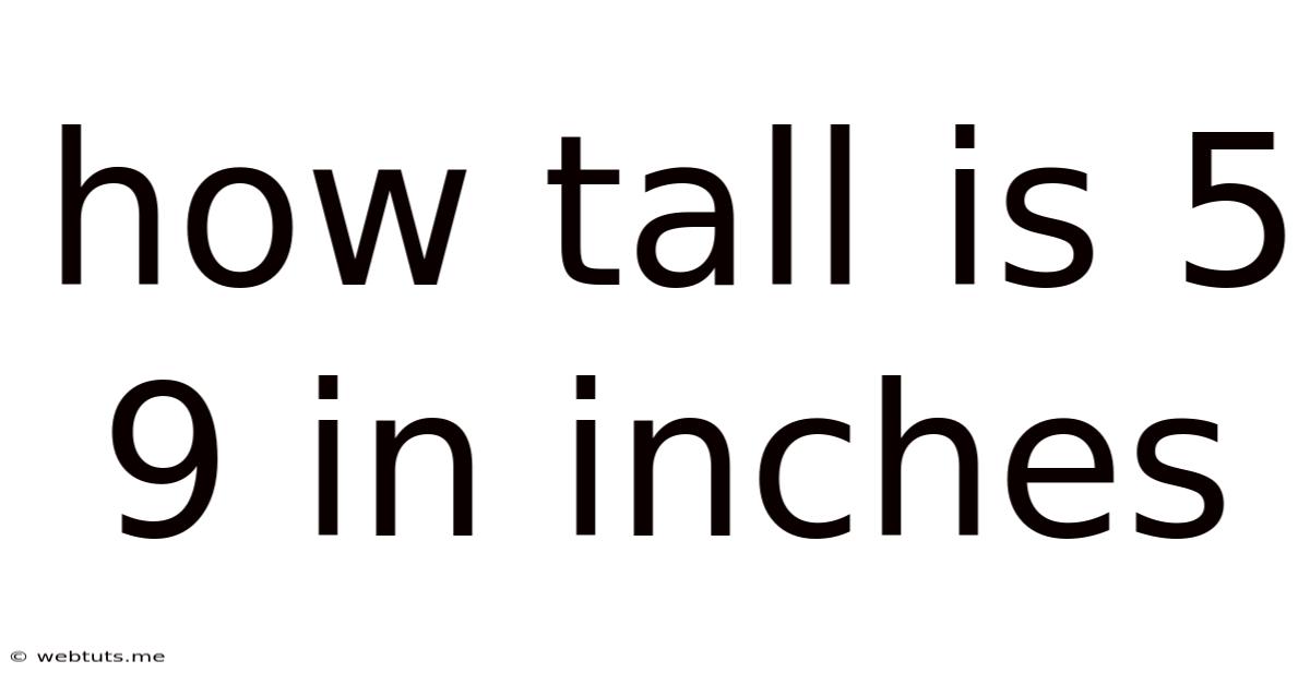 How Tall Is 5 9 In Inches
