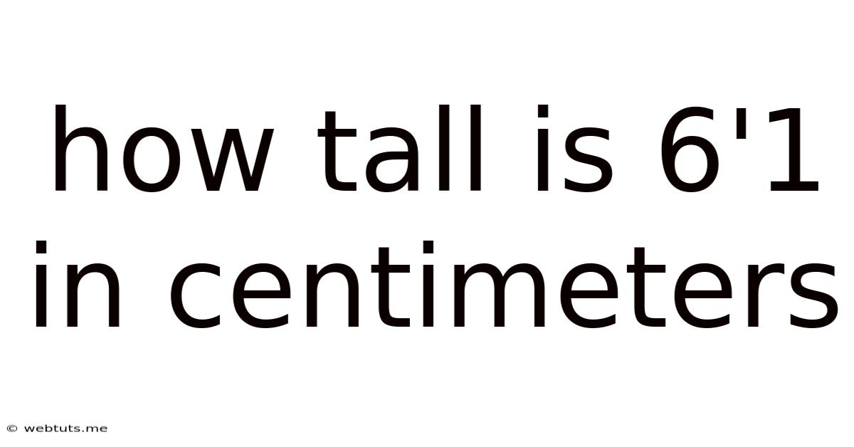 How Tall Is 6'1 In Centimeters
