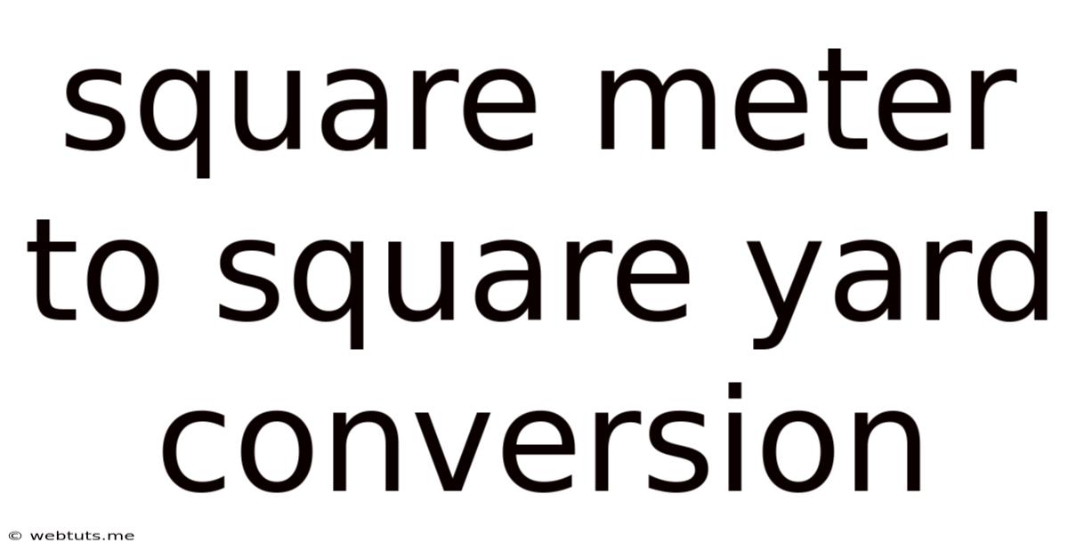 Square Meter To Square Yard Conversion