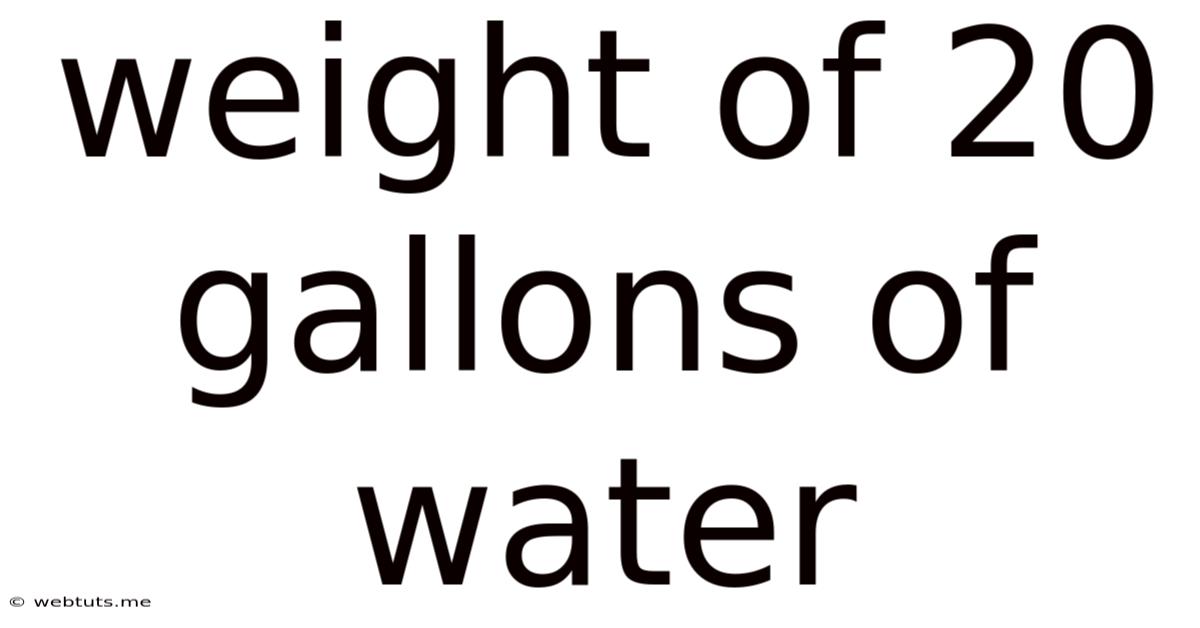 Weight Of 20 Gallons Of Water