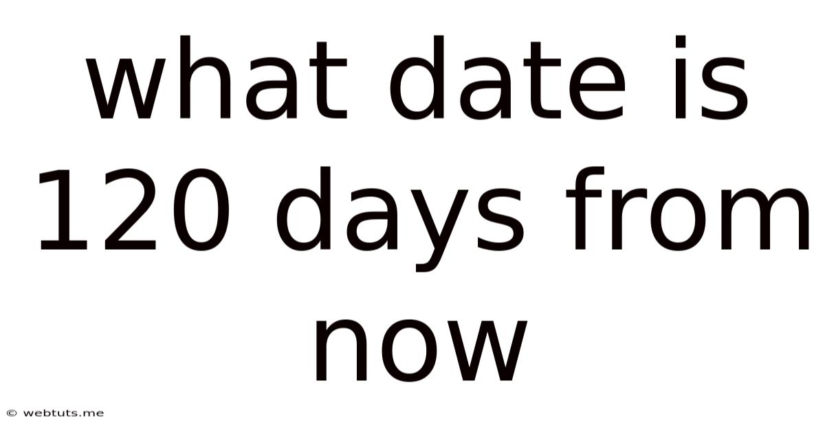 What Date Is 120 Days From Now