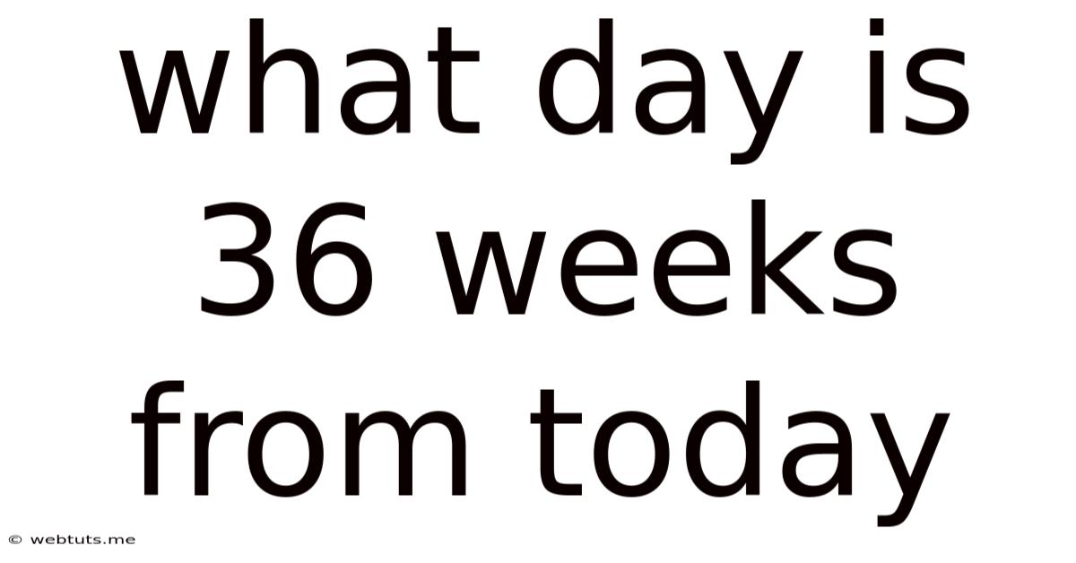What Day Is 36 Weeks From Today