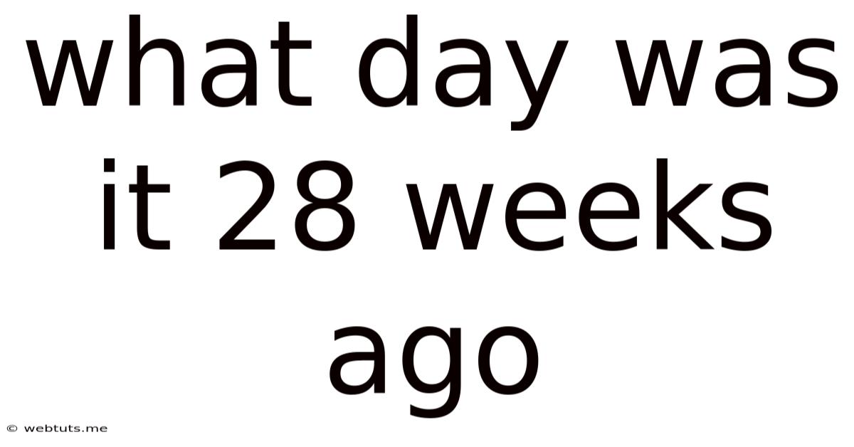 What Day Was It 28 Weeks Ago