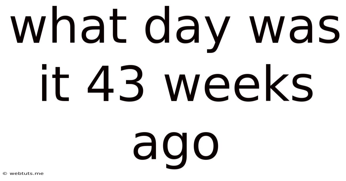 What Day Was It 43 Weeks Ago