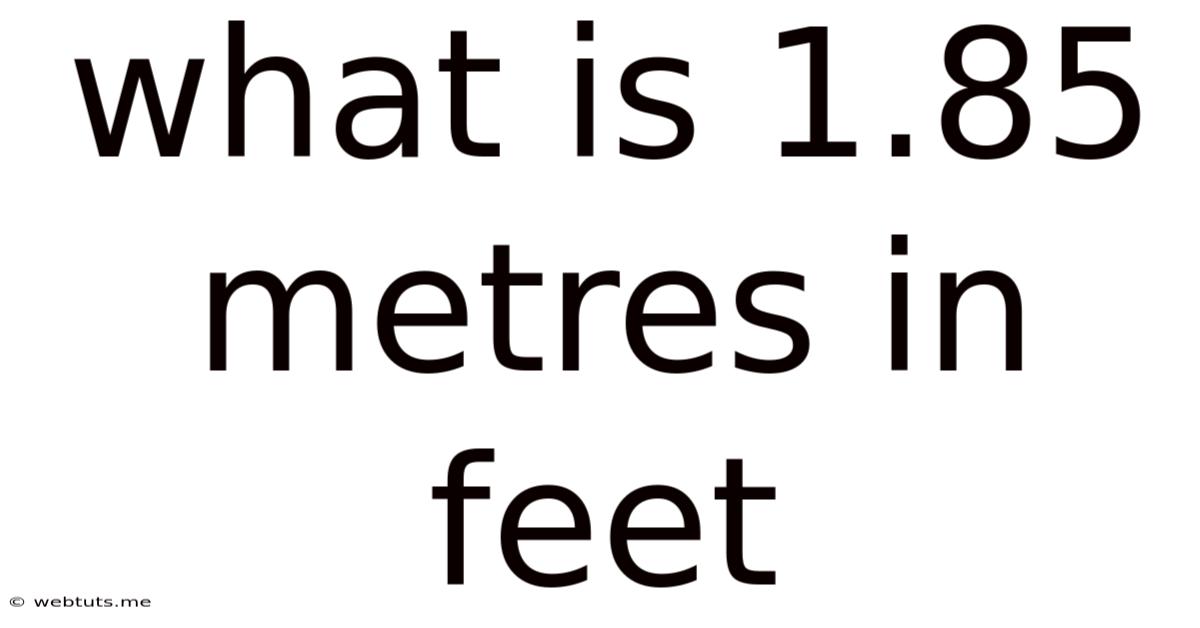 What Is 1.85 Metres In Feet