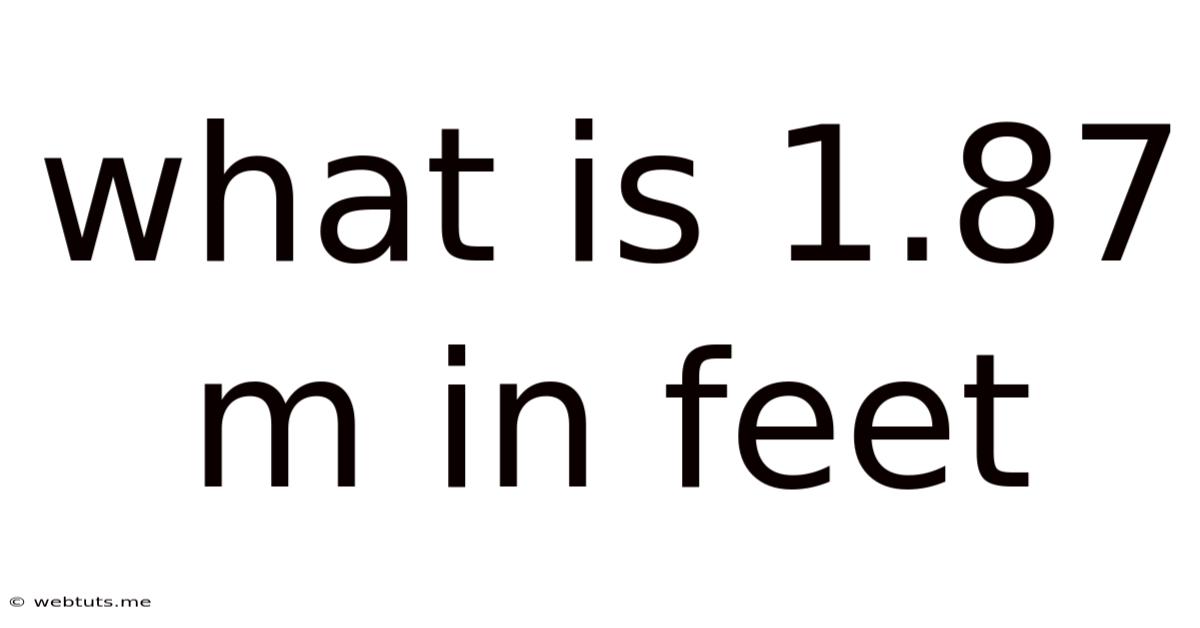 What Is 1.87 M In Feet