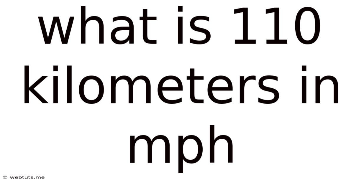 What Is 110 Kilometers In Mph