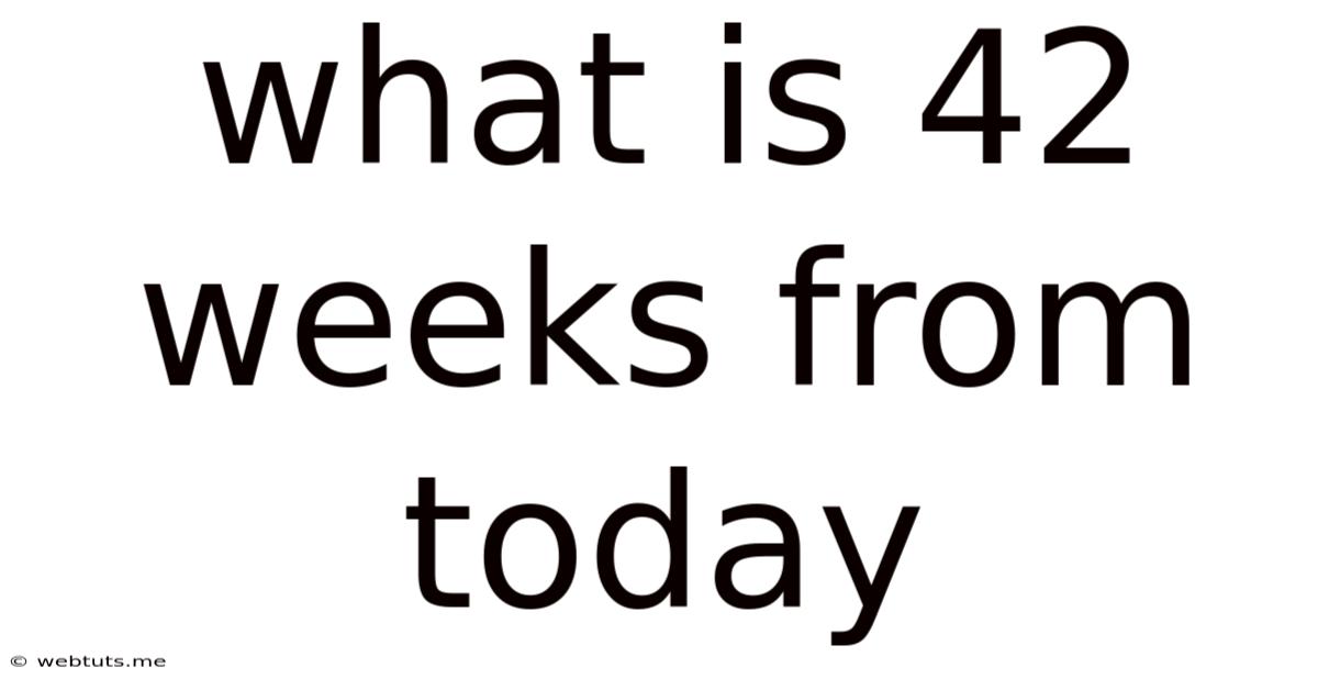 What Is 42 Weeks From Today