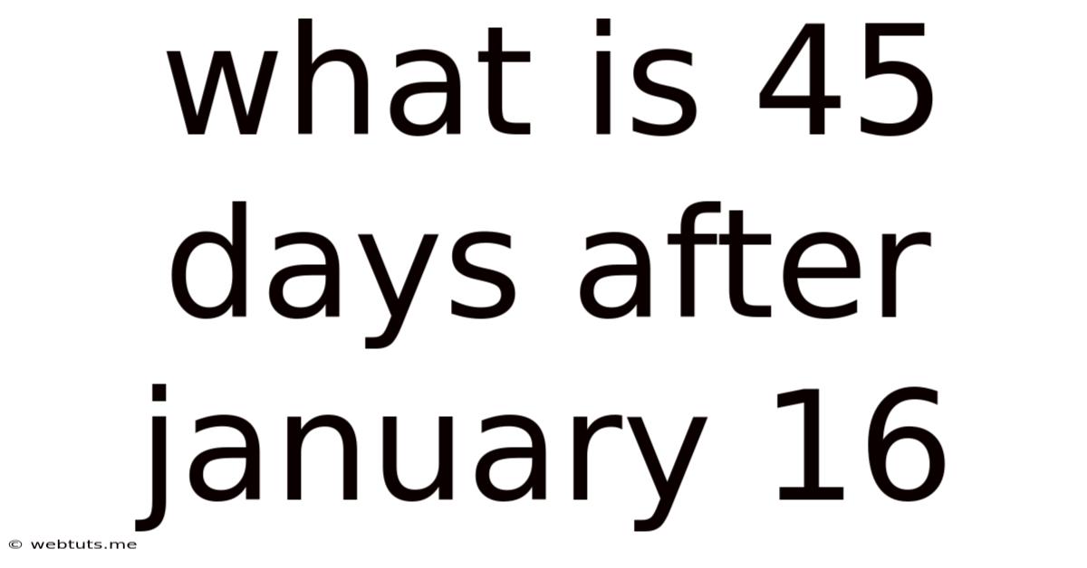 What Is 45 Days After January 16