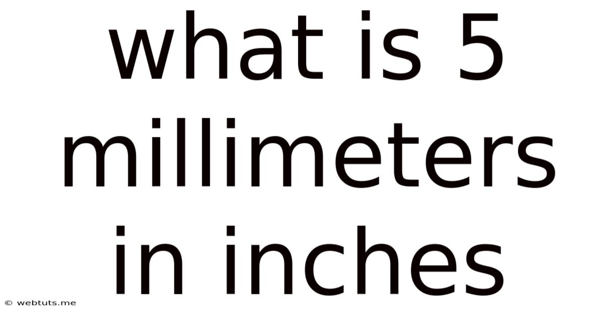 What Is 5 Millimeters In Inches