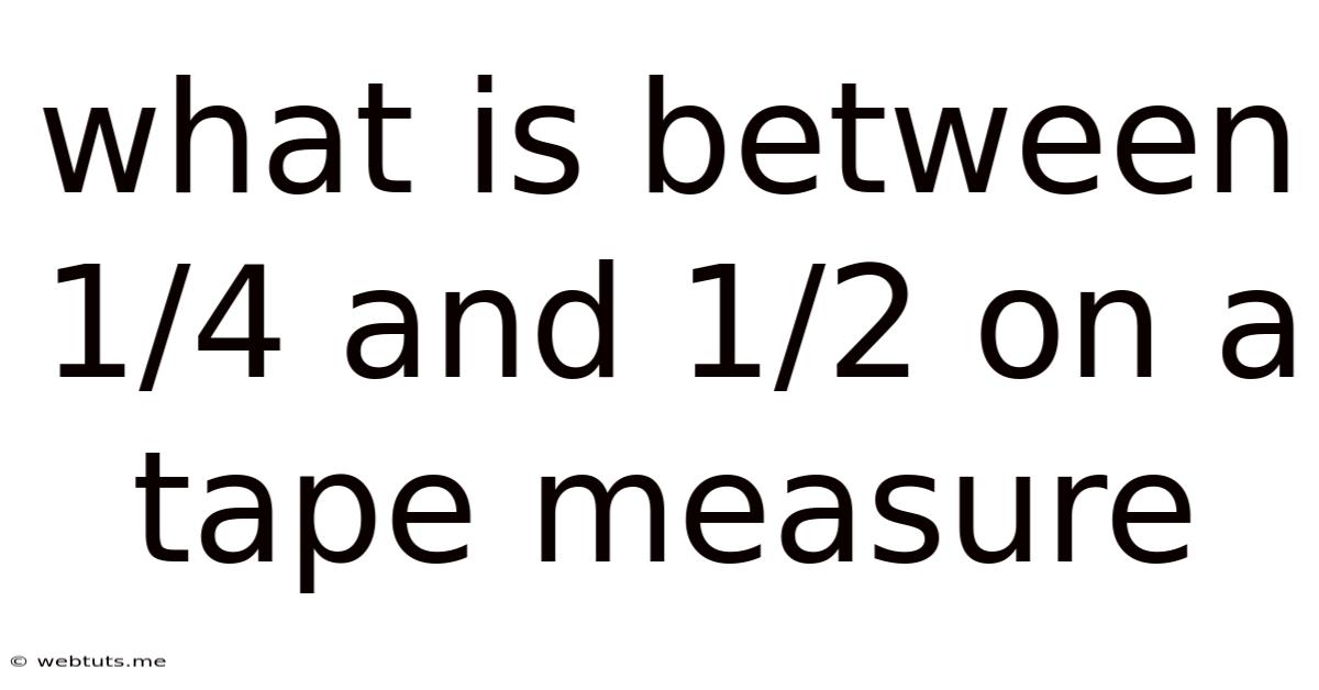 What Is Between 1/4 And 1/2 On A Tape Measure