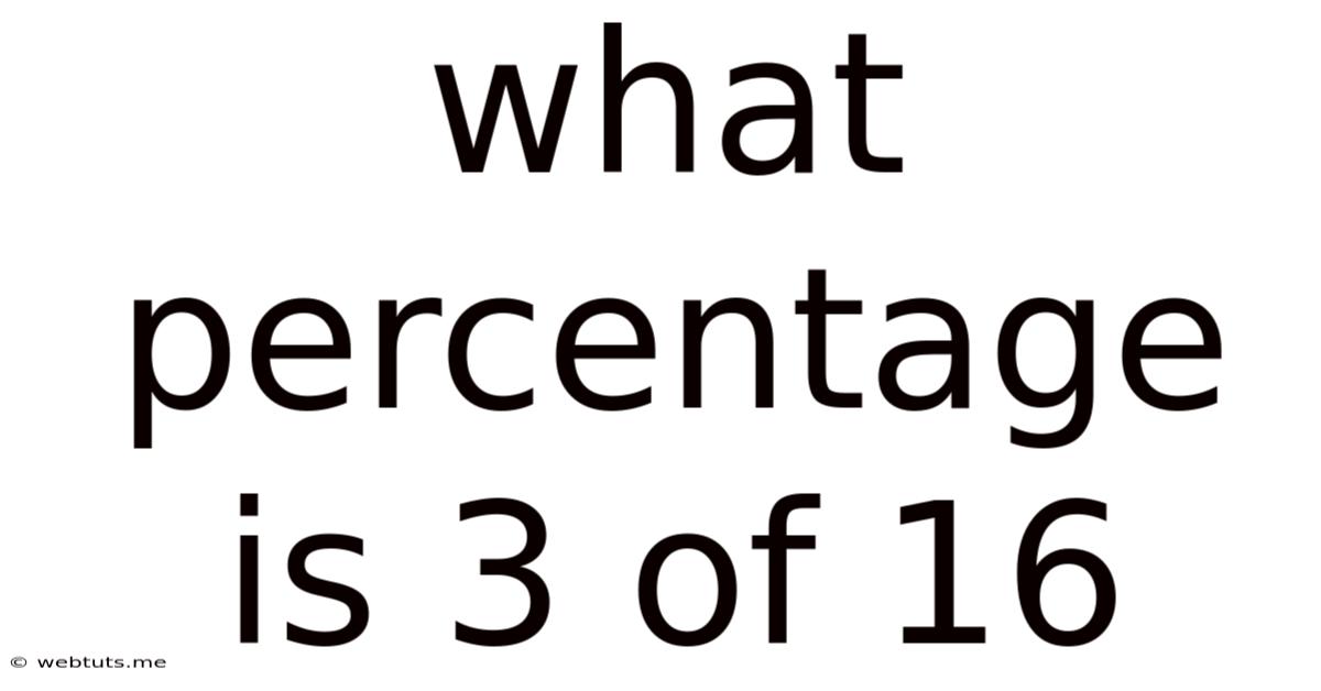 What Percentage Is 3 Of 16